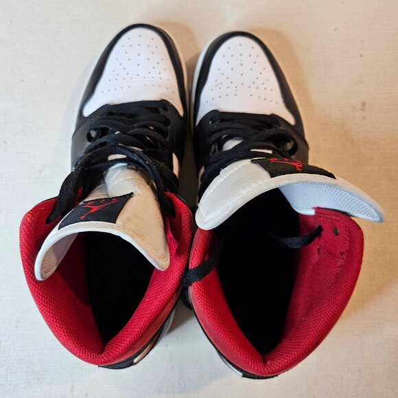 Nike Air Jordan 1 Mid Gym Red Black White 554724-122 - Size 11 - Picture 8 of 9
